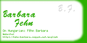 barbara fehn business card